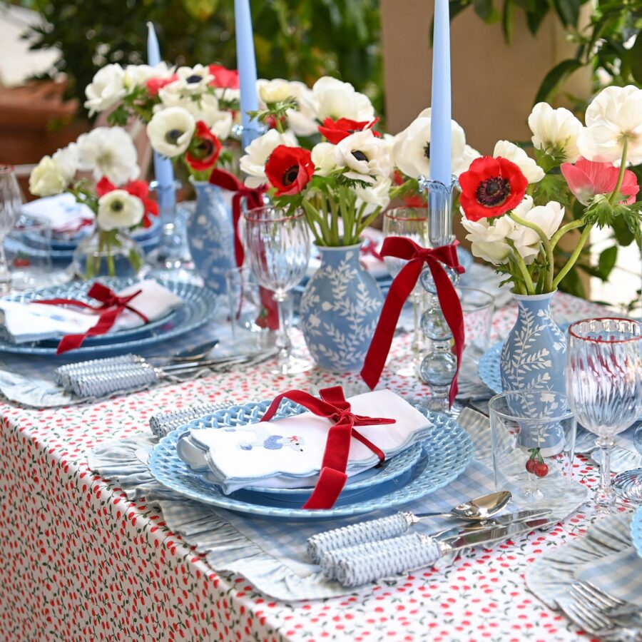 eurean Blue Rattan Cutlery Set – 5-Piece Stylish Flatware Collection - Image 2