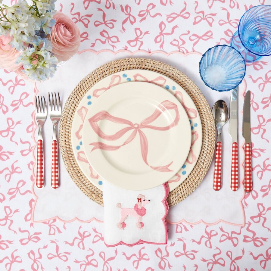 eurean Red Gingham Cutlery Set – 5-Piece Stylish Checkered Flatware - Image 5