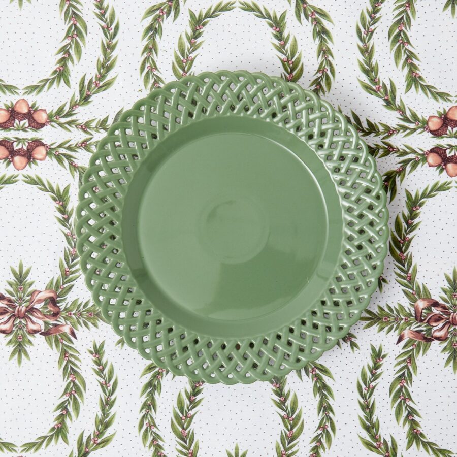 eurean Sage Basketweave Starter Plates – 4-Piece Textured Tableware Set - Image 7