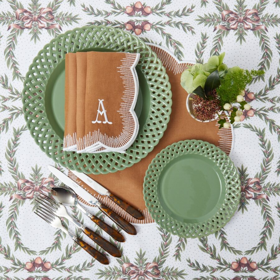 eurean Sage Basketweave Starter Plates – 4-Piece Textured Tableware Set - Image 11