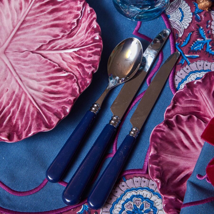 eurean Navy Cutlery Set – 5-Piece Stylish Flatware Collection - Image 4