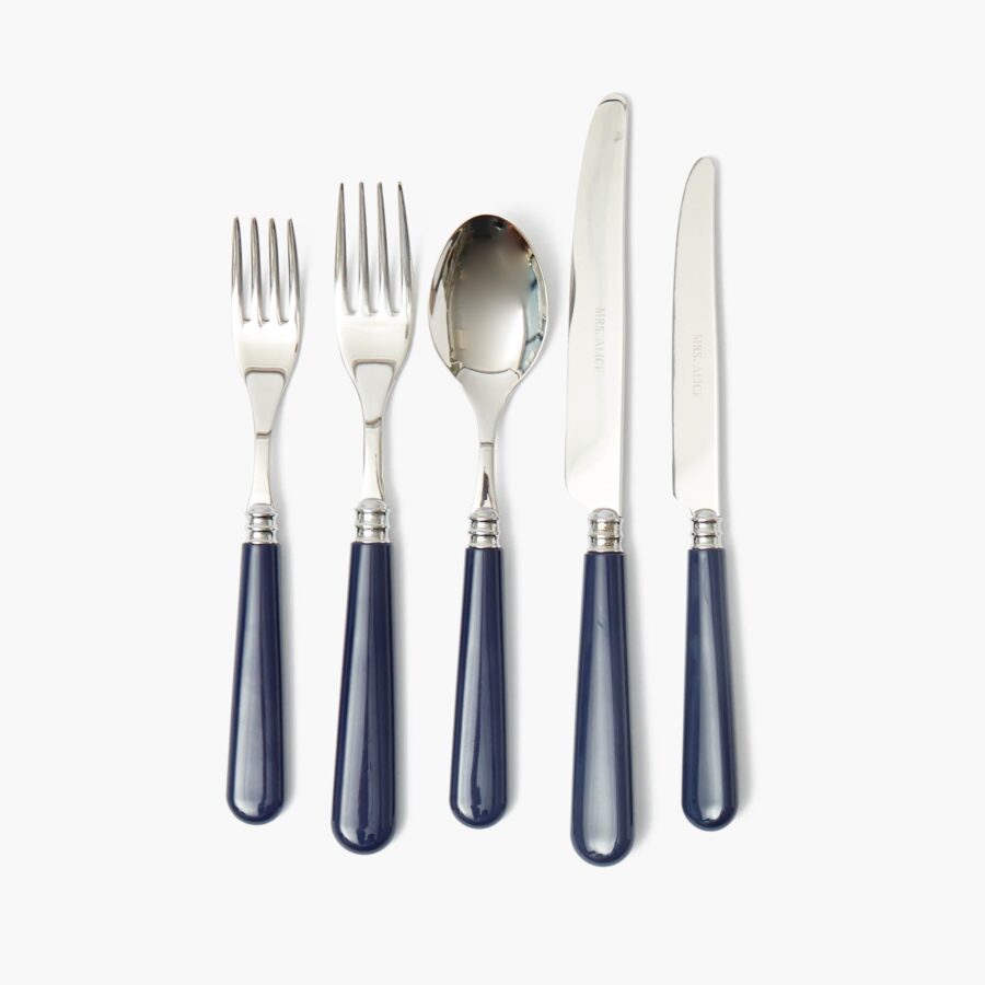 eurean Navy Cutlery Set – 5-Piece Stylish Flatware Collection