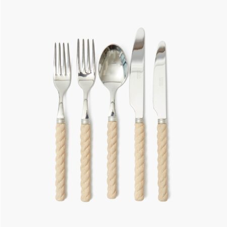 eurean Rope Cutlery Set – 5-Piece Rustic Flatware Collection