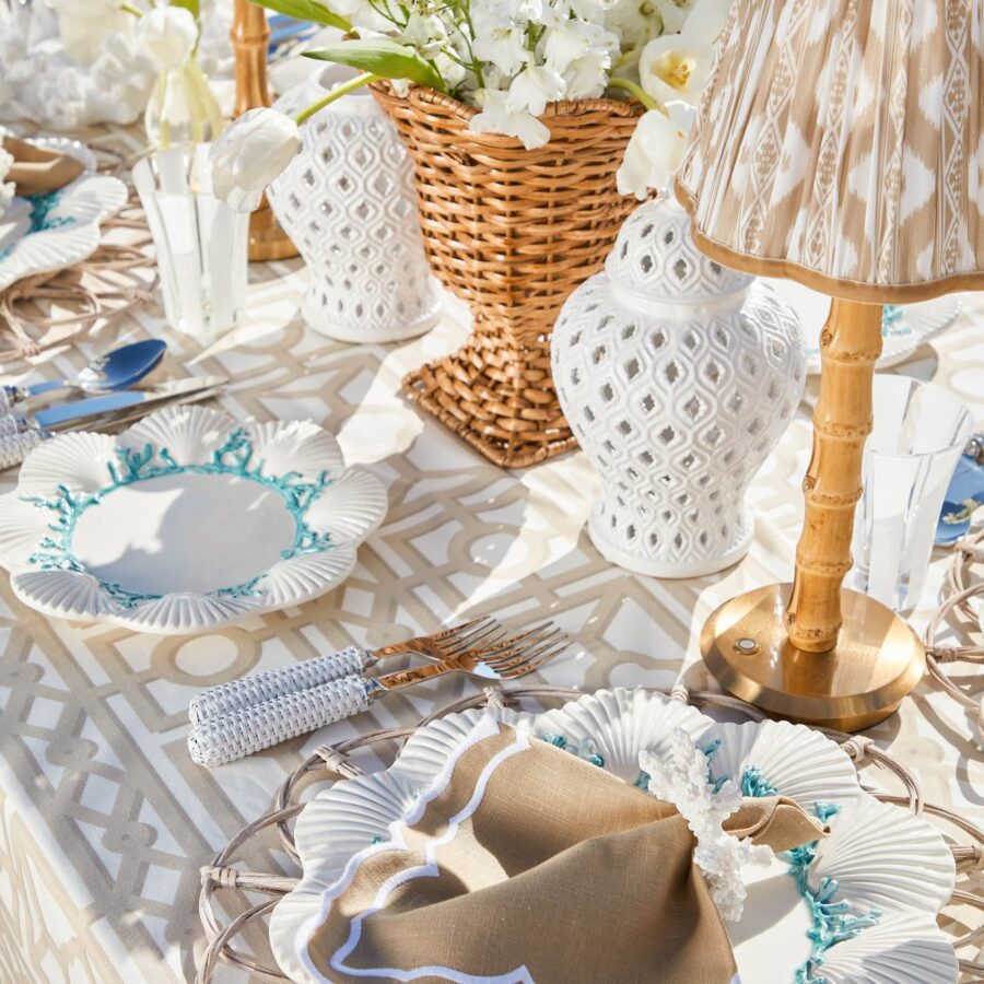 eurean White Rattan Cutlery Set – 5-Piece Stylish Flatware Collection - Image 4