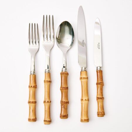eurean Bamboo Cutlery Set – 5-Piece Eco-Friendly Flatware Collection