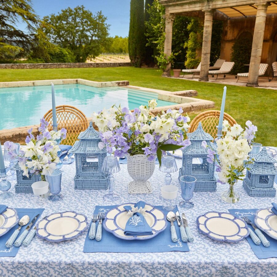 eurean Blue Rattan Cutlery Set – 5-Piece Stylish Flatware Collection - Image 16