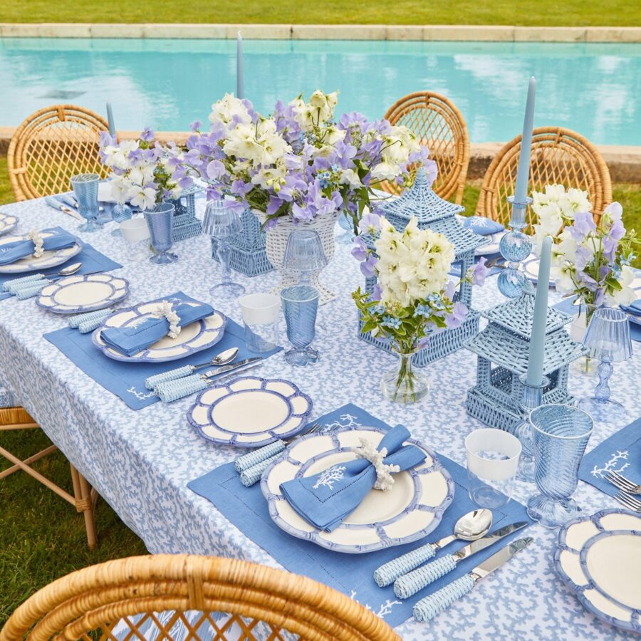 eurean Blue Rattan Cutlery Set – 5-Piece Stylish Flatware Collection - Image 17