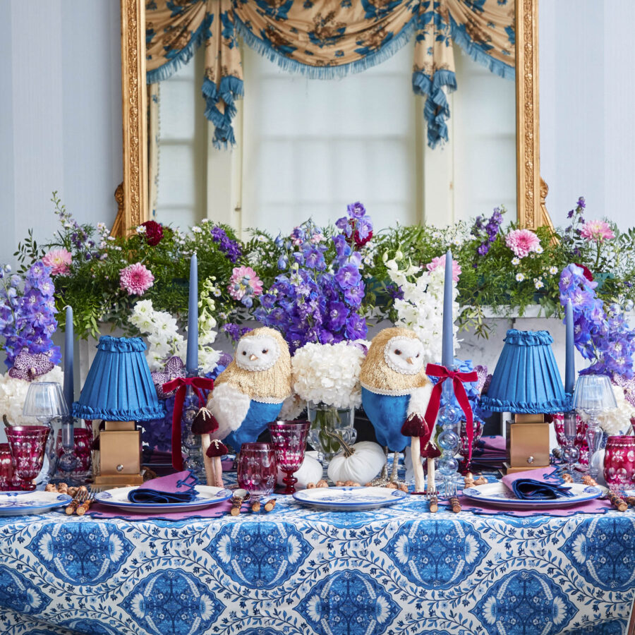 eurean Blue Quatrefoil Dinner & Starter Plates – 8-Piece Elegant Tableware Set - Image 4