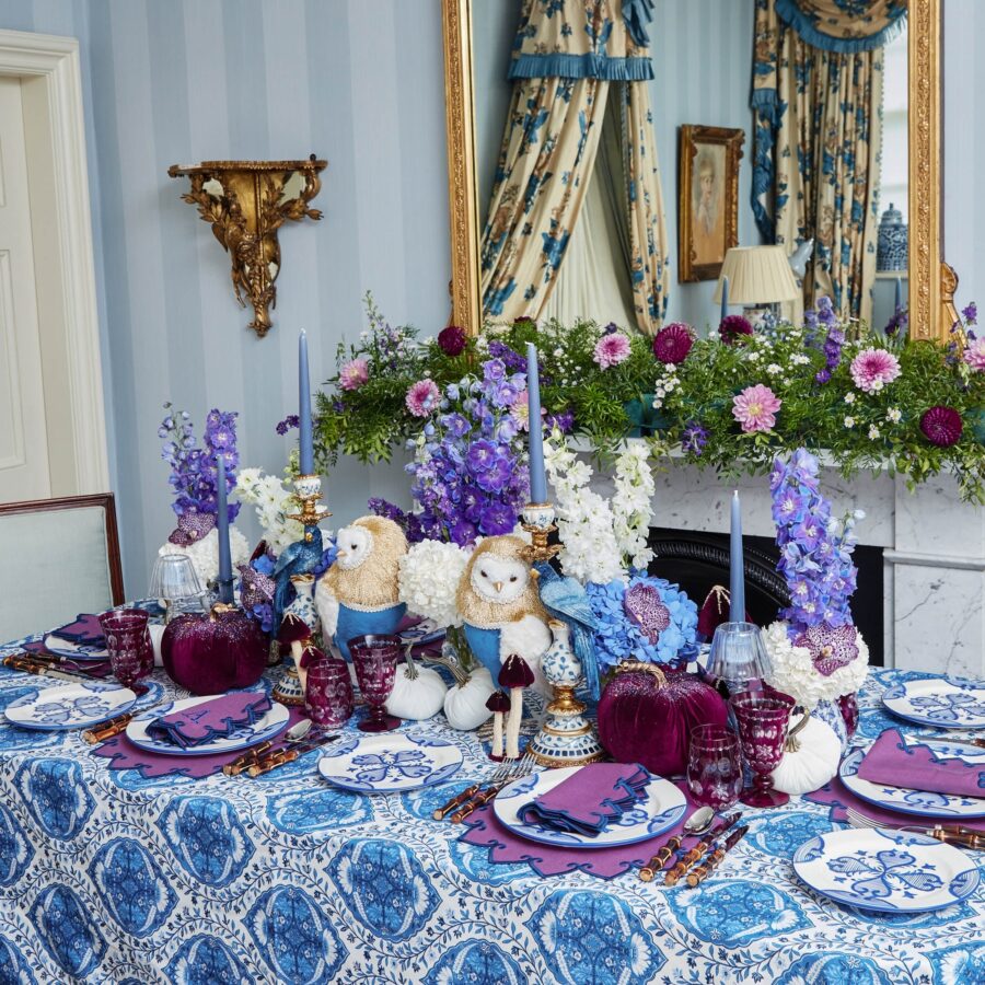 eurean Blue Quatrefoil Dinner & Starter Plates – 8-Piece Elegant Tableware Set - Image 7