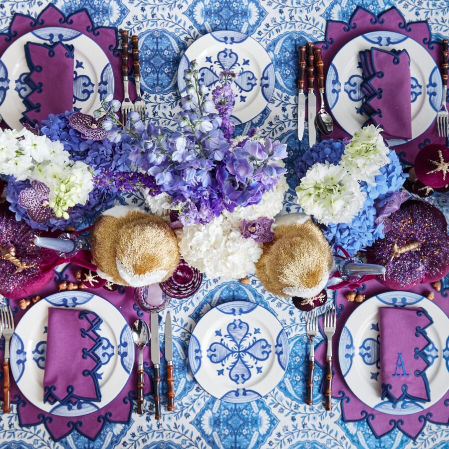 eurean Blue Quatrefoil Dinner & Starter Plates – 8-Piece Elegant Tableware Set - Image 5
