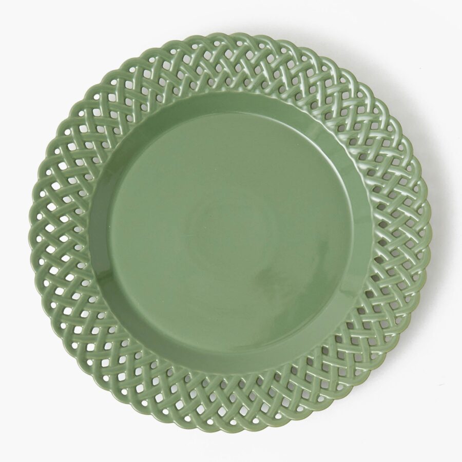 eurean Sage Basketweave Starter Plates – 4-Piece Textured Tableware Set - Image 13