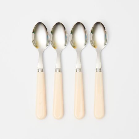 eurean Ivory Teaspoon Set – 4-Piece Elegant Flatware