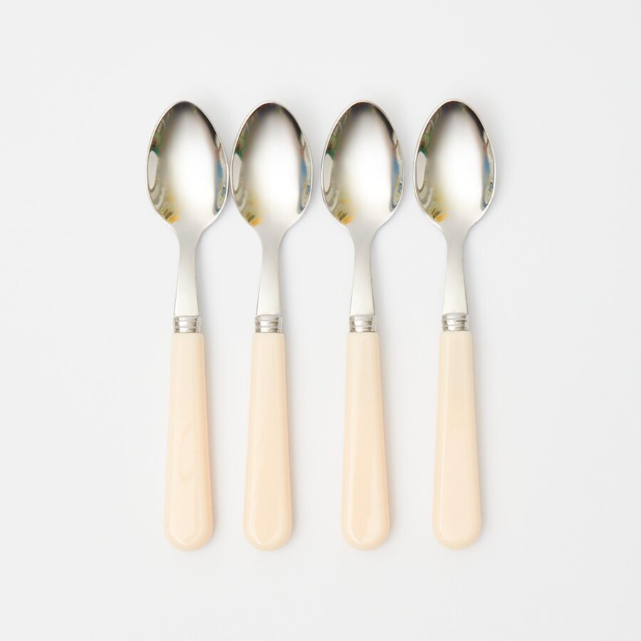 eurean Ivory Teaspoon Set – 4-Piece Elegant Flatware