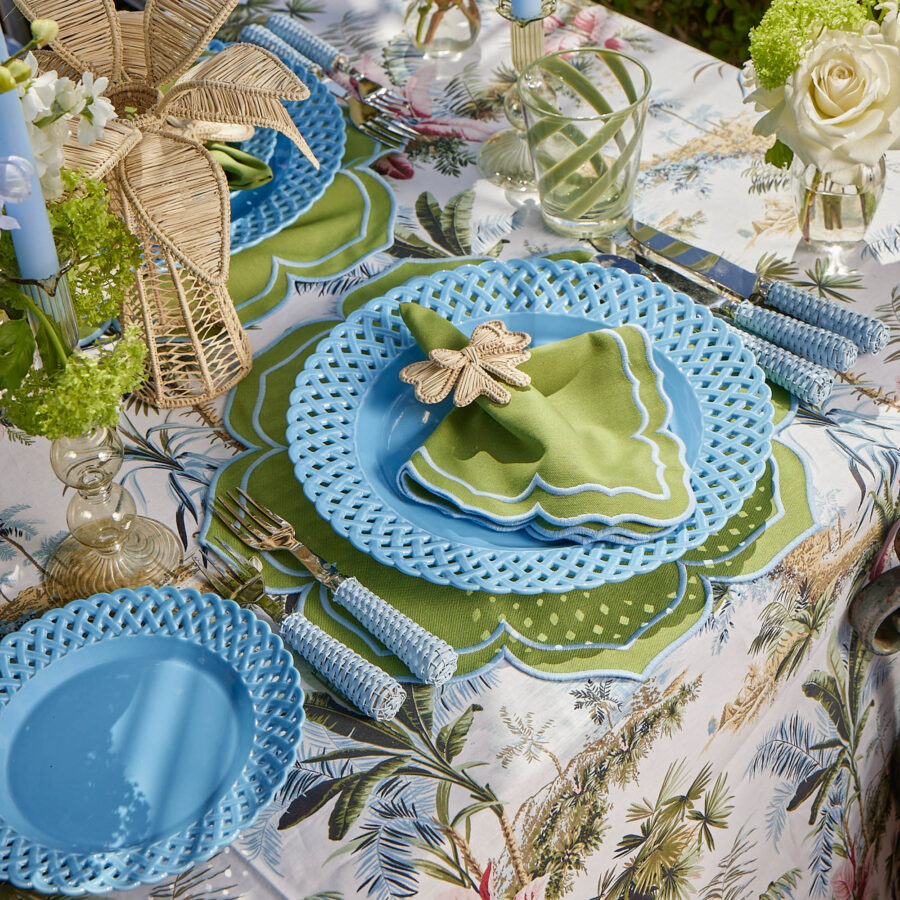 eurean Blue Rattan Cutlery Set – 5-Piece Stylish Flatware Collection - Image 9