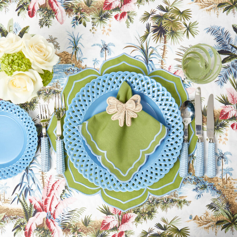 eurean Blue Rattan Cutlery Set – 5-Piece Stylish Flatware Collection - Image 11