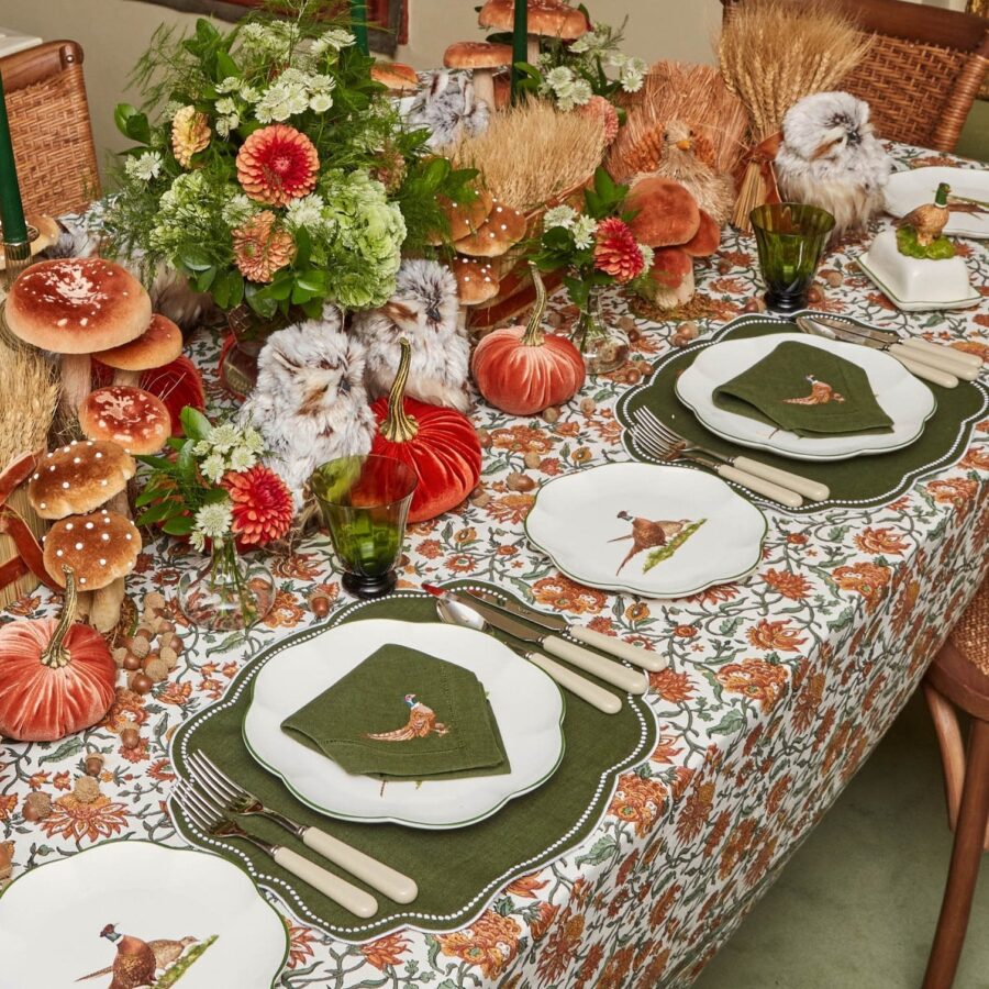 eurean Scalloped Starter Plates Set – 4-Piece Elegant Pheasant Design - Image 8