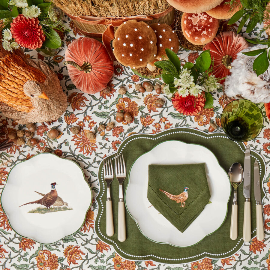 eurean Scalloped Starter Plates Set – 4-Piece Elegant Pheasant Design - Image 5
