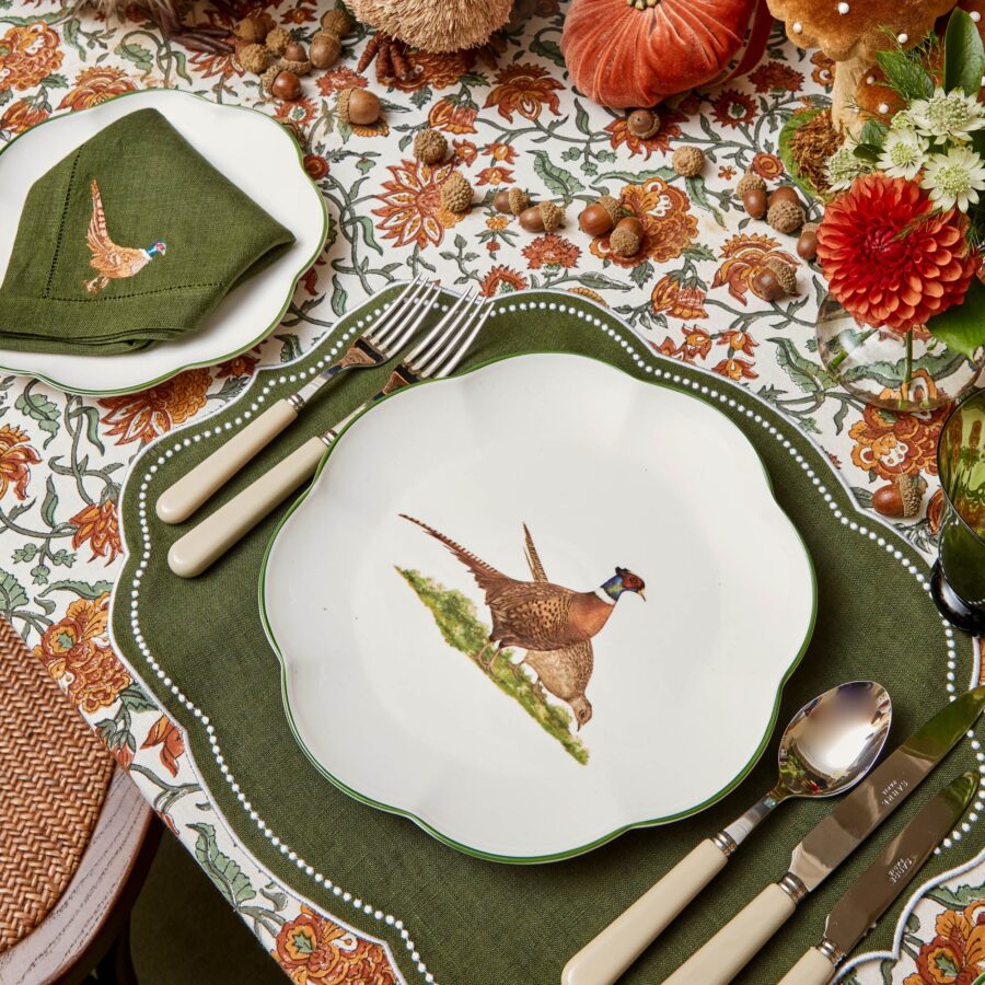 eurean Scalloped Pheasant Dinner & Starter Plates – 8-Piece Elegant Tableware Set - Image 3