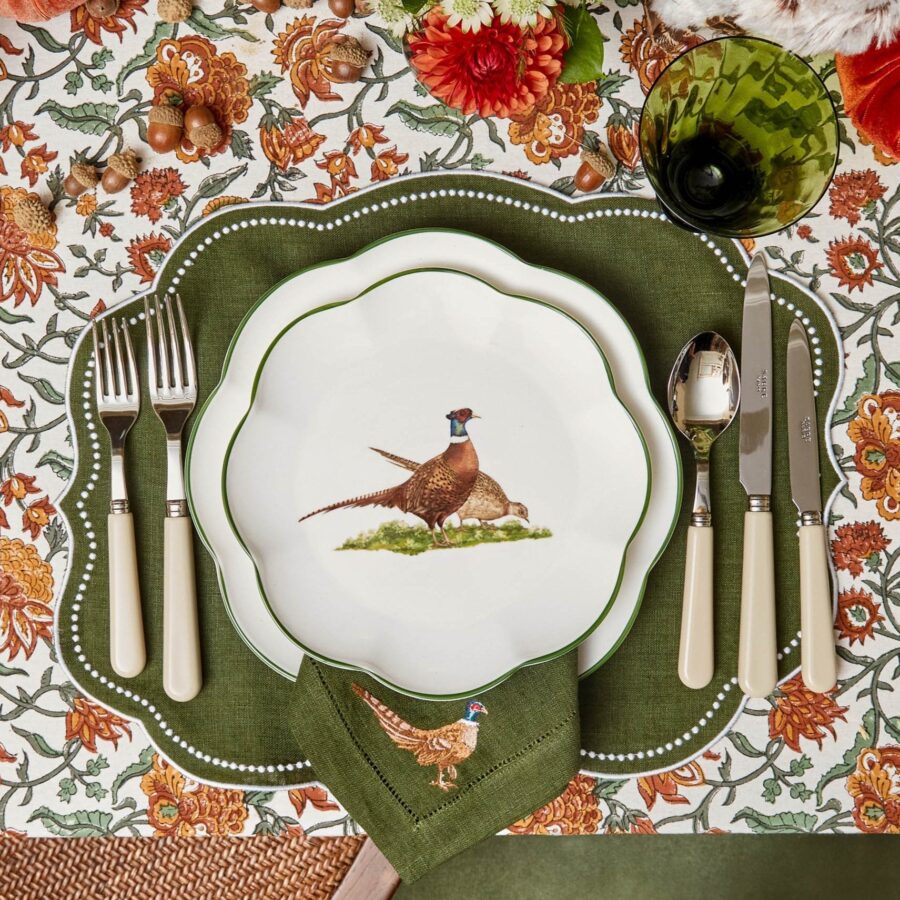 eurean Scalloped Starter Plates Set – 4-Piece Elegant Pheasant Design - Image 6