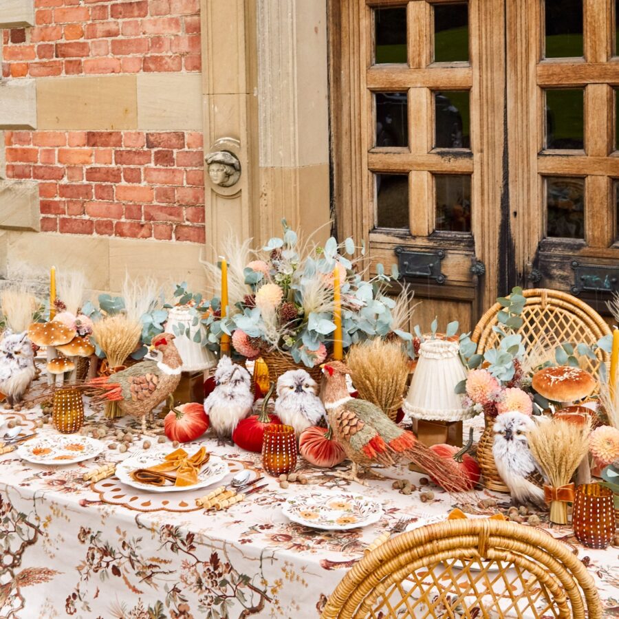 eurean Autumn Flowers Dinner & Starter Plates – 8-Piece Floral Tableware Set - Image 2