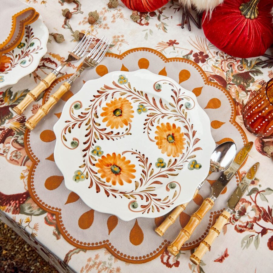 eurean Autumn Flowers Dinner Plates – 4-Piece Seasonal Tableware Set - Image 2