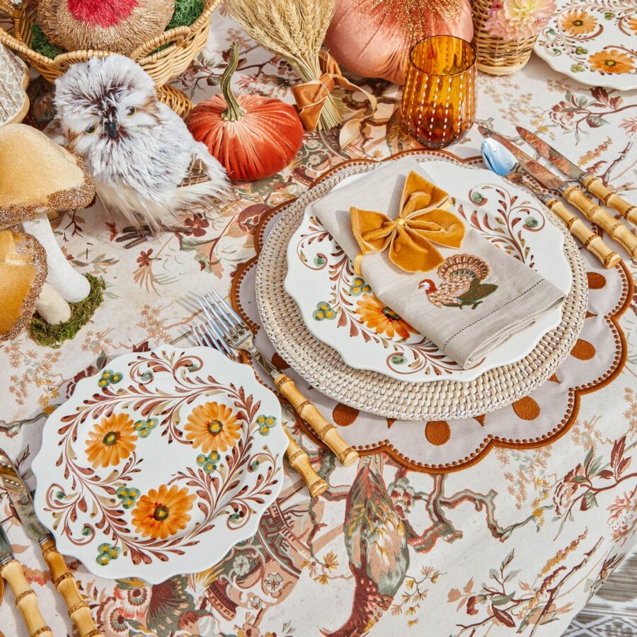 eurean Autumn Flowers Dinner & Starter Plates – 8-Piece Floral Tableware Set - Image 4
