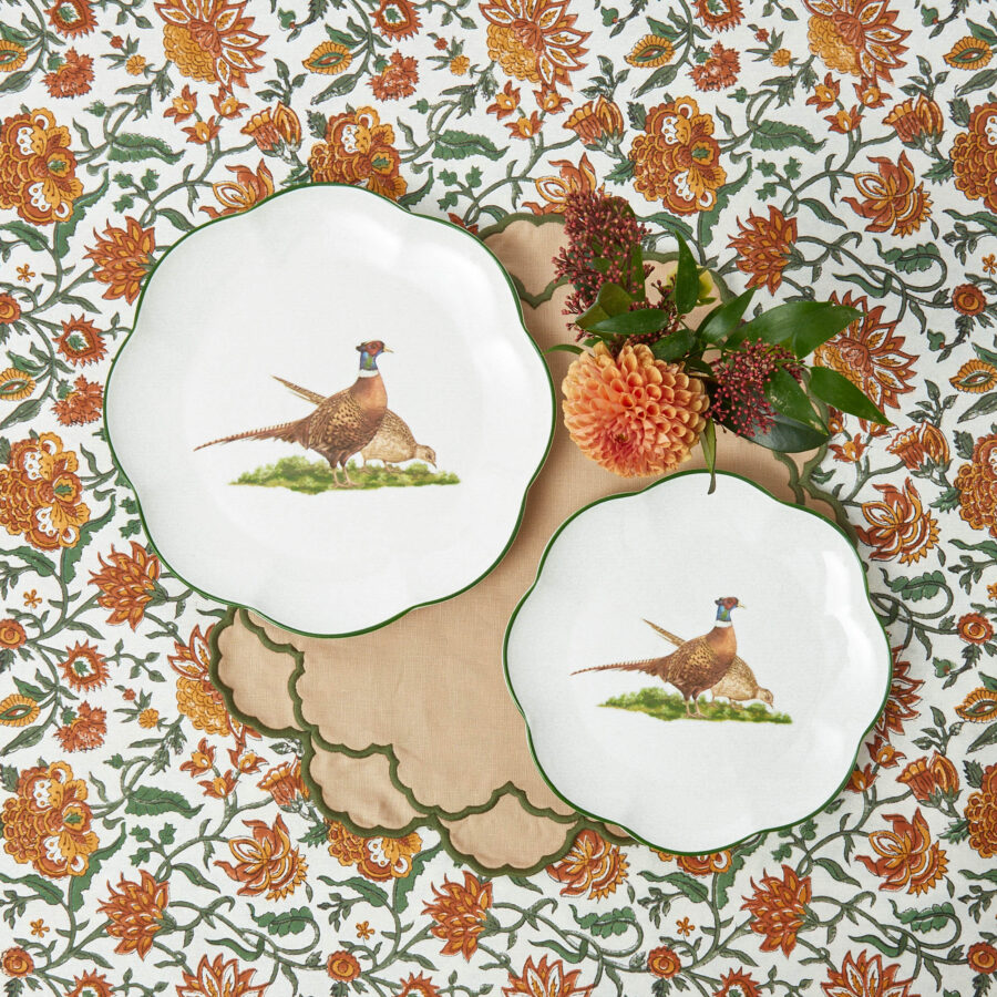 eurean Scalloped Pheasant Dinner & Starter Plates – 8-Piece Elegant Tableware Set - Image 6