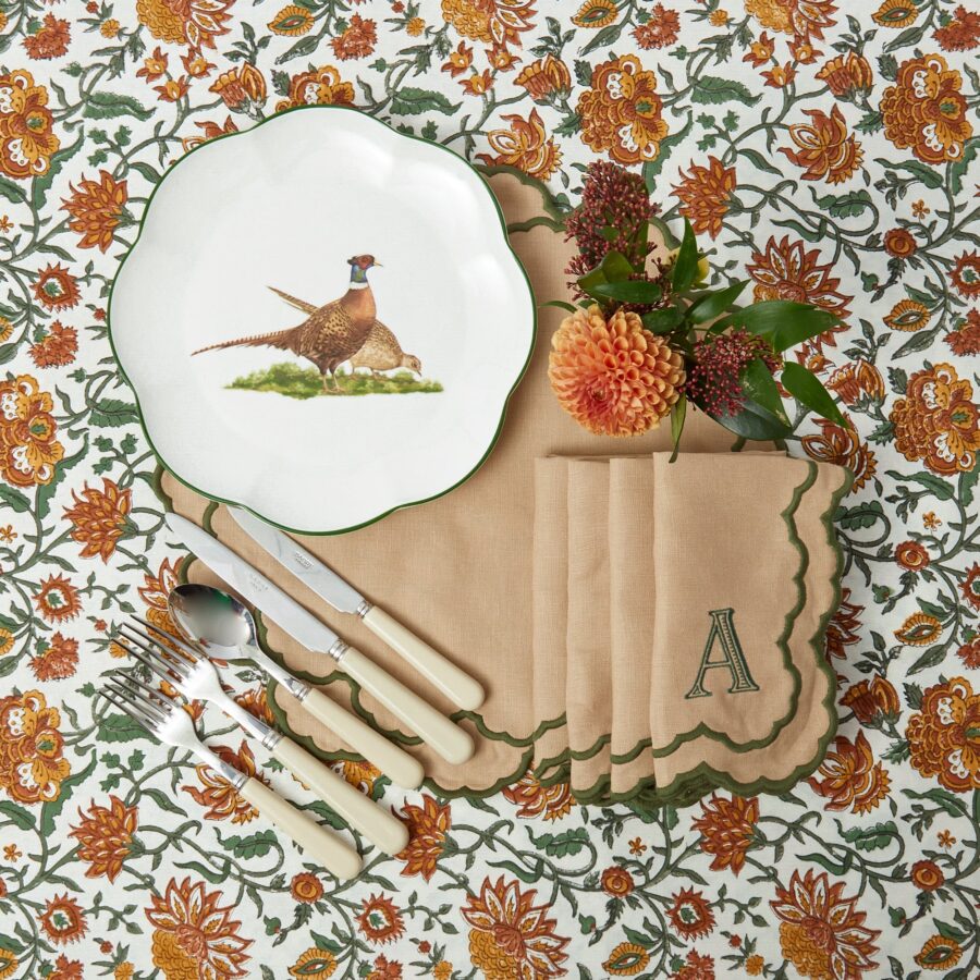 eurean Scalloped Starter Plates Set – 4-Piece Elegant Pheasant Design - Image 12