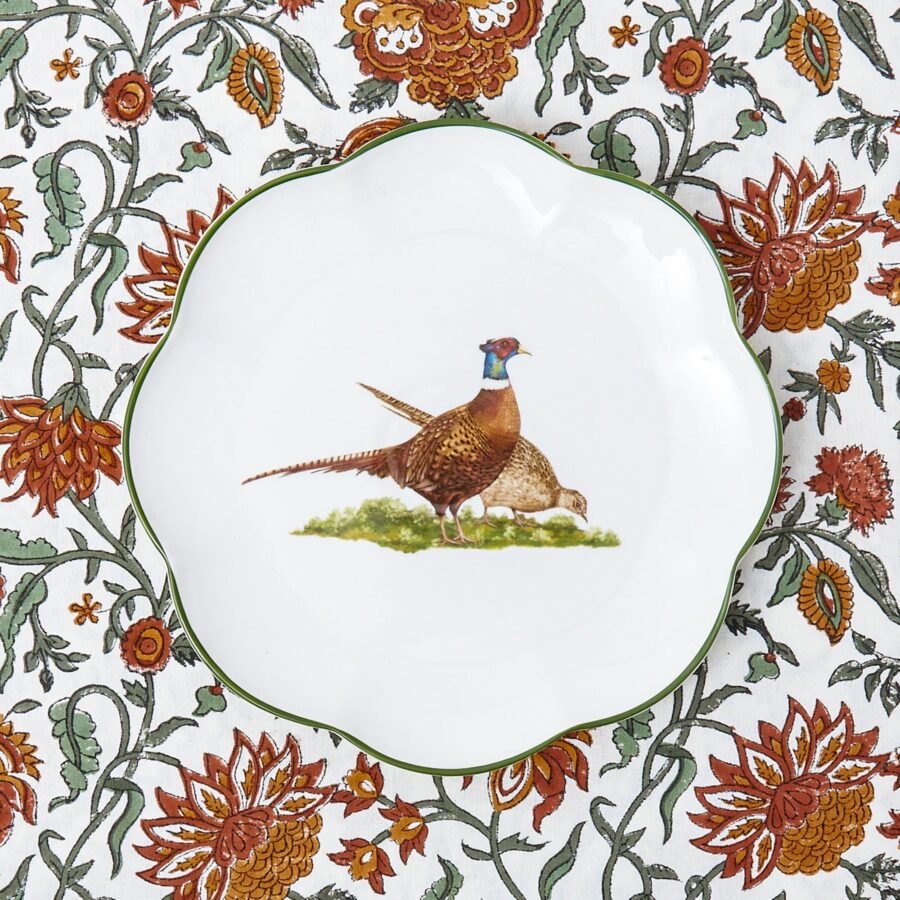eurean Scalloped Starter Plates Set – 4-Piece Elegant Pheasant Design - Image 13