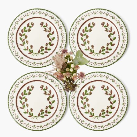 eurean Chocolate Josephine Dinner Plates – 4-Piece Luxe Tableware Set