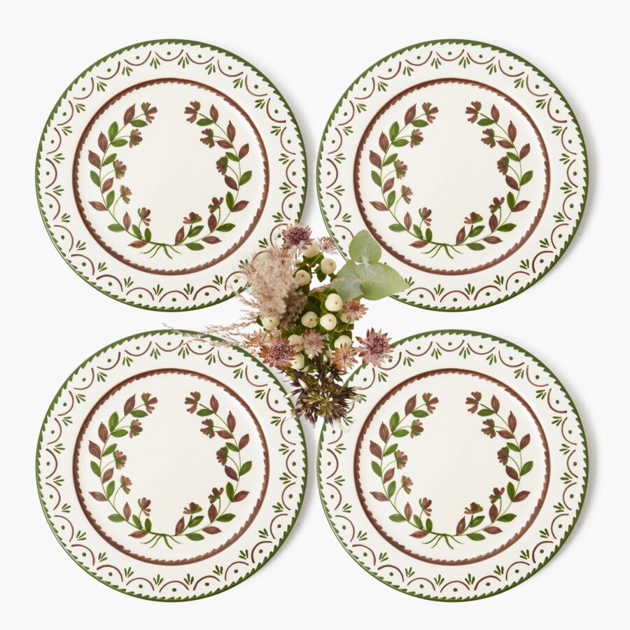 eurean Chocolate Josephine Dinner Plates – 4-Piece Luxe Tableware Set