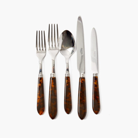 eurean Tortoiseshell Cutlery Set – 5-Piece Stylish Flatware Collection